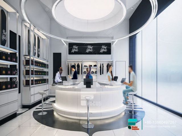 Cannabis Dispensary Design Tobacco Display Case Glass