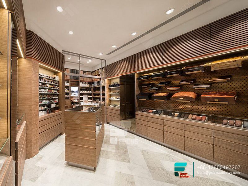 Cigarette Display Counter Showcases Glass Display With Wood