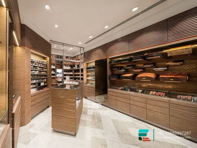 Cigarette Display Counter Showcases Glass Display With Wood