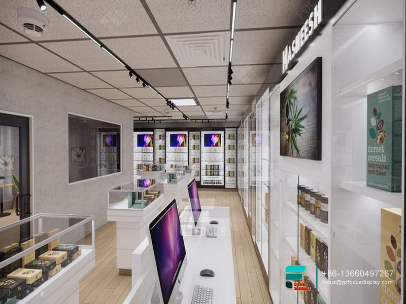 Smoke Shop Shelves Showcases Glass Display Retail Store