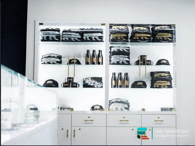 Dispensary Displays Glass Shelves Tobacco Fixtures For Sale
