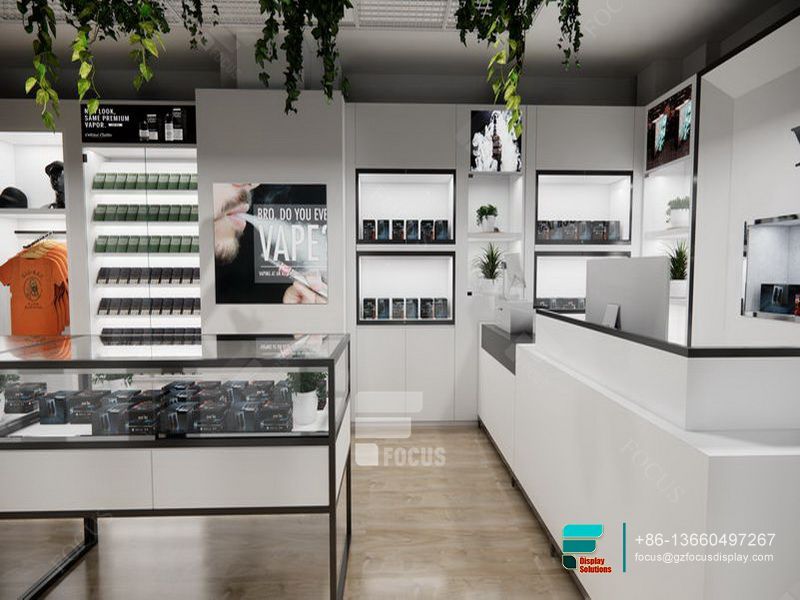 Cigarette Fixtures Steel Glass Cabinet Tobacco Rack