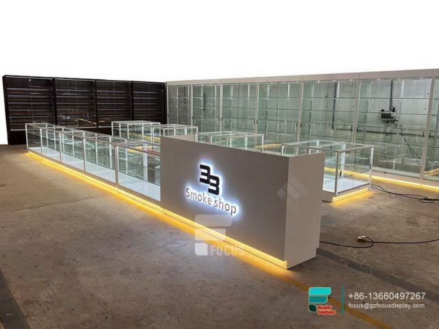 Commercial Smoke Shop Display Vitrine Glass Tobacco Showcase