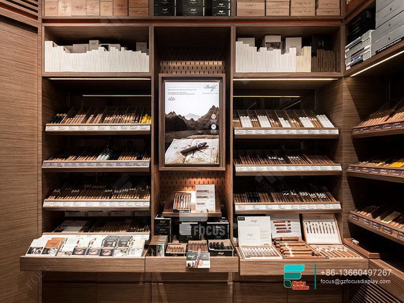 Cigarette Display Counter Showcases Glass Display With Wood