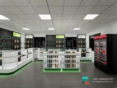 Tobacco Rack LED Glass Display Modern Dispensary Design