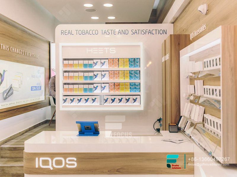 Custom Smoke Shop Interior Design Glass Vitrine Display