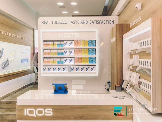 Custom Smoke Shop Interior Design Glass Vitrine Display