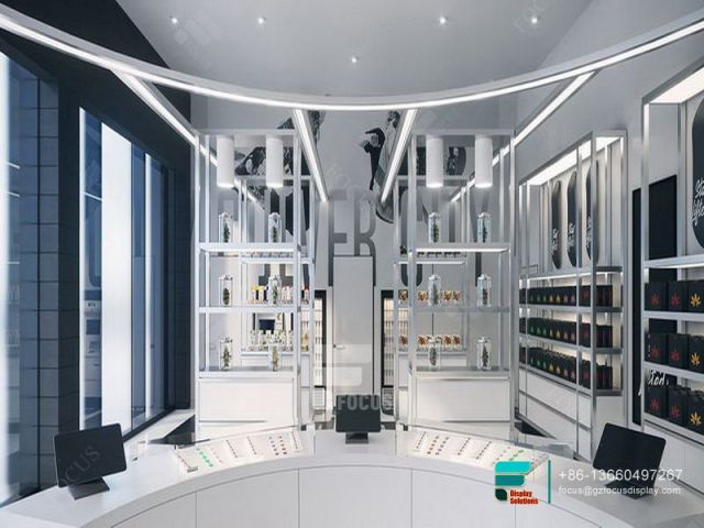 Cannabis Dispensary Design Tobacco Display Case Glass