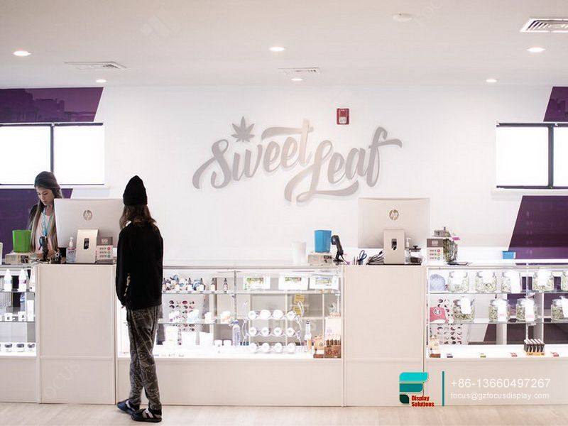 Modern Smoke Shop Design Commercial Glass Cabinet Display