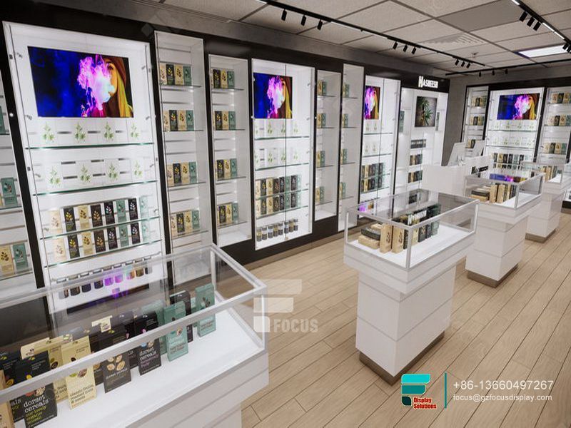 Smoke Shop Shelves Showcases Glass Display Retail Store