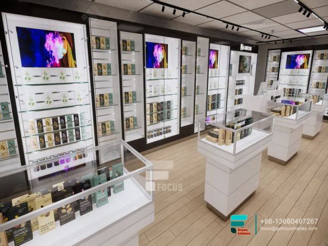 Smoke Shop Shelves Showcases Glass Display Retail Store
