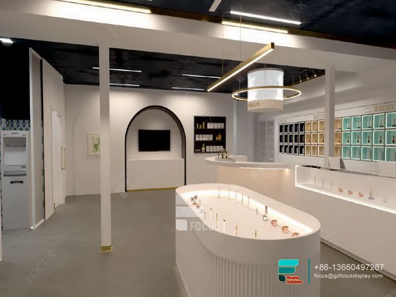 Dispensary Displays Glass Shelves Tobacco Fixtures For Sale