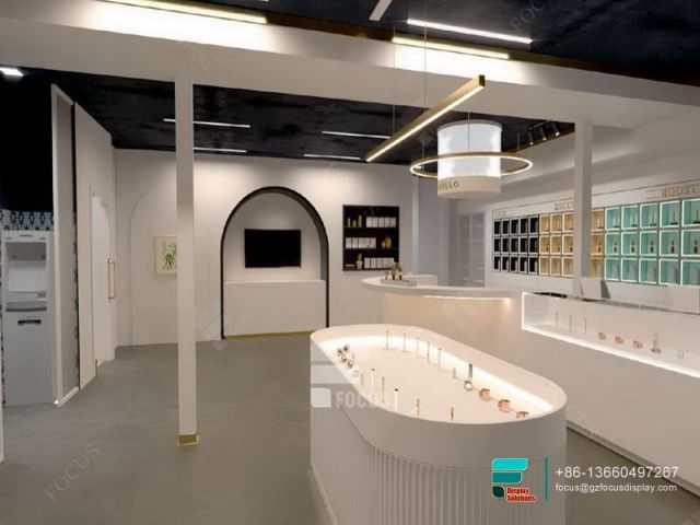 Dispensary Displays Glass Shelves Tobacco Fixtures For Sale