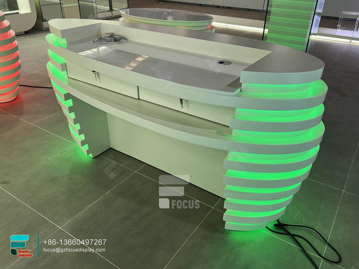 customize cigarette counter glass show case for sale