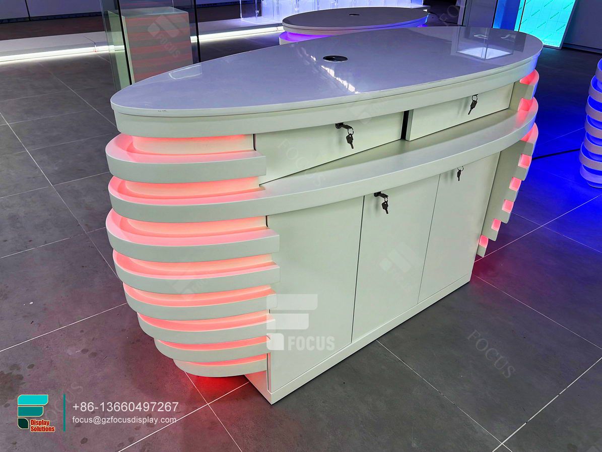 customize cigarette counter glass show case for sale