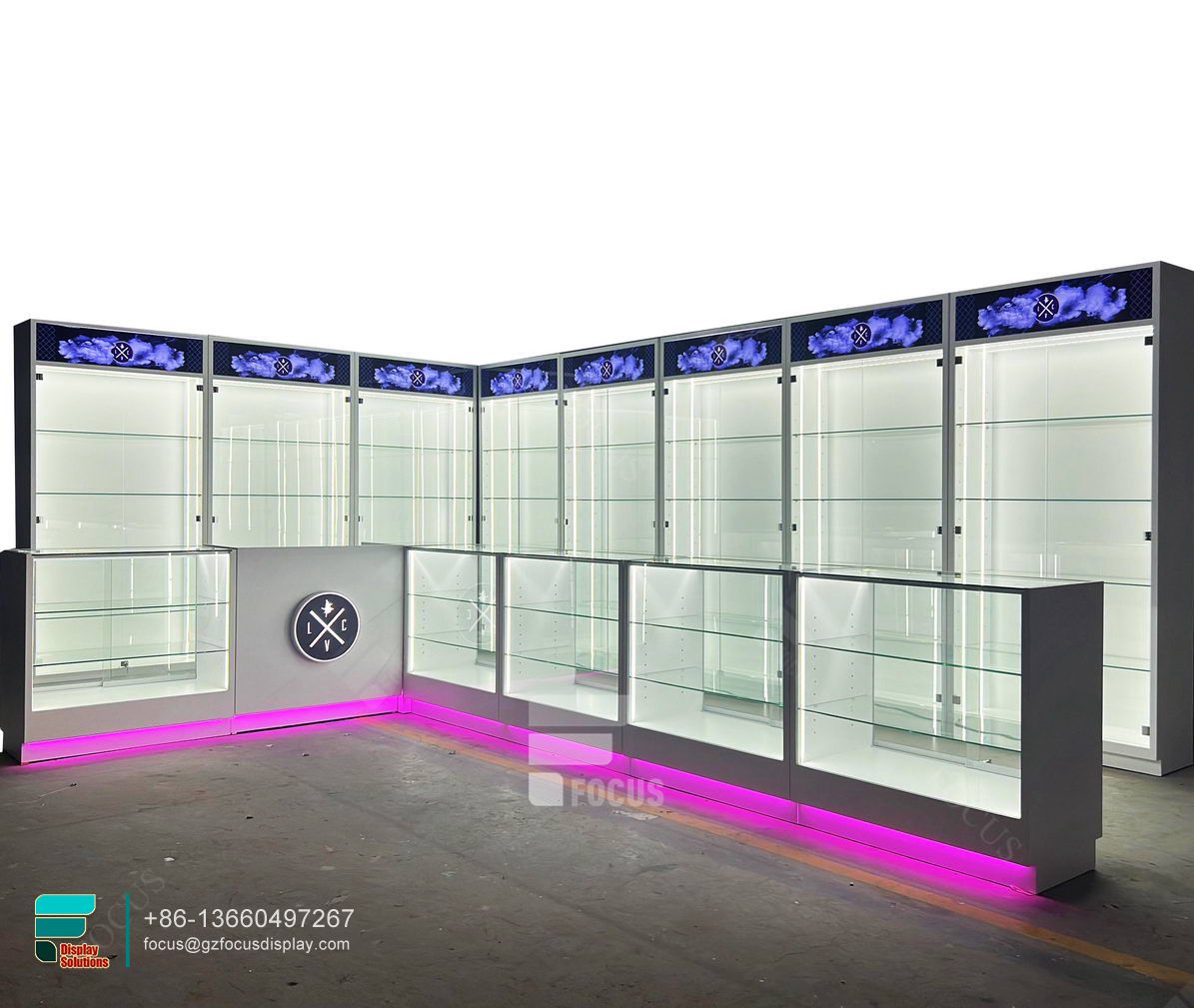 dispensary furniture glass wall showcase tobacco stand