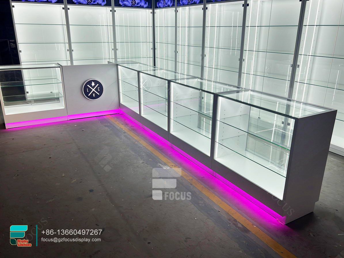 dispensary furniture glass wall showcase tobacco stand