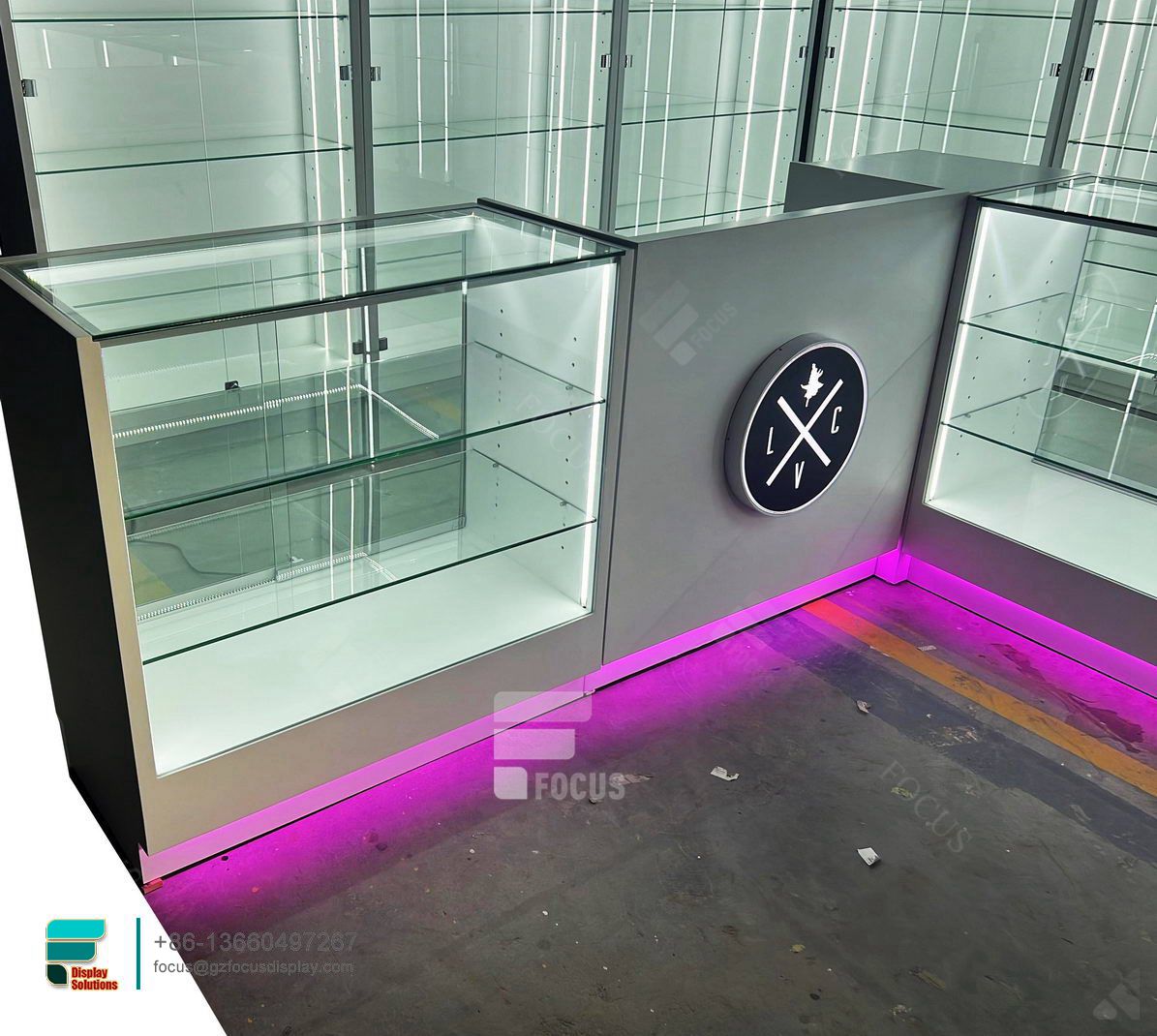 dispensary furniture glass wall showcase tobacco stand