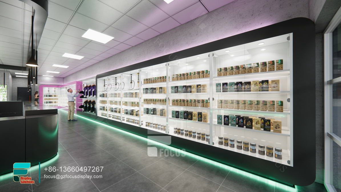 smoke shop displays shelf glass display cabinet for sale