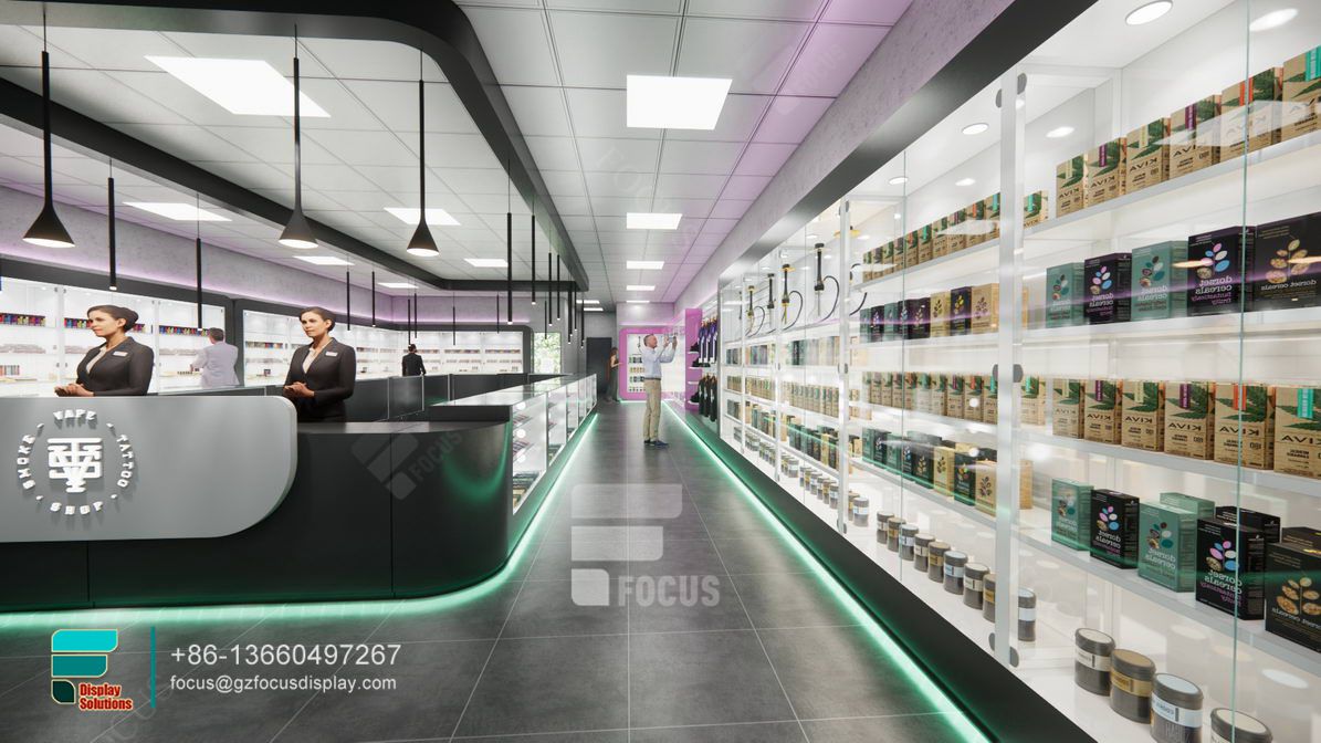 smoke shop displays shelf glass display cabinet for sale