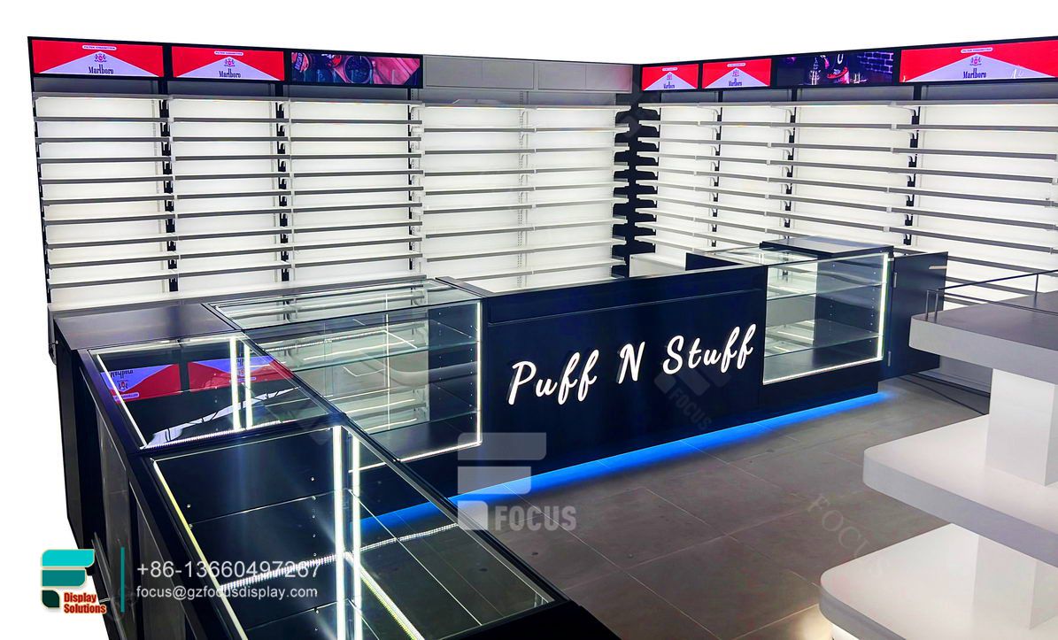 smoke shop shelves retail showcase display for sale
