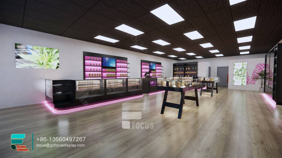 tobacco display case glass showcase led smoke shop counter