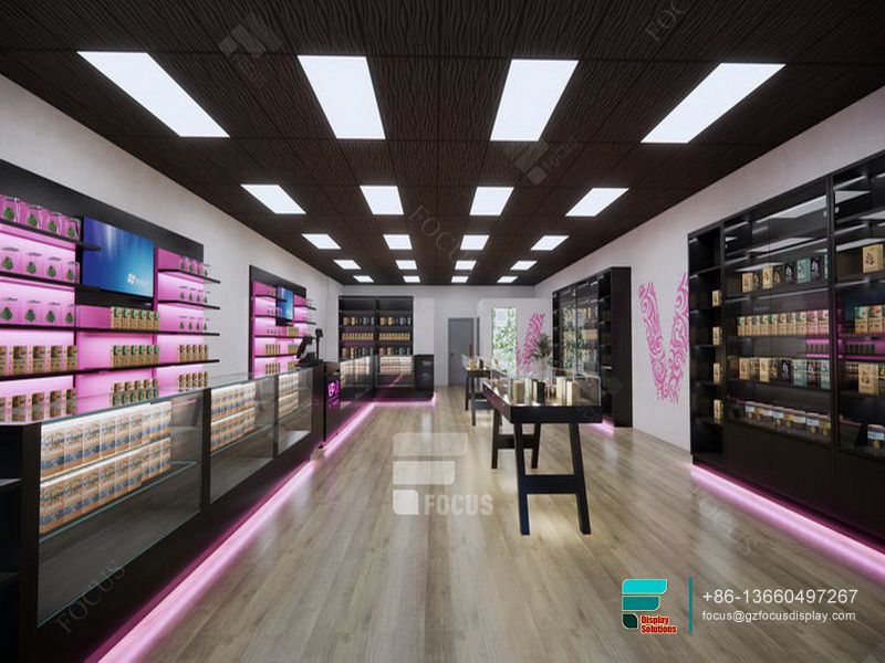 Tobacco Display Case Glass Showcase LED Smoke Shop Counter