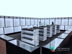 Dispensary Shelves Glass Front Counter Glass Display Cabinet