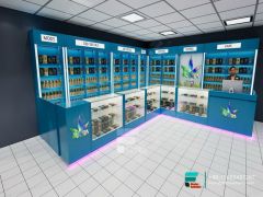 Modern Cigarette Display Cabinet Glass Display Shelves