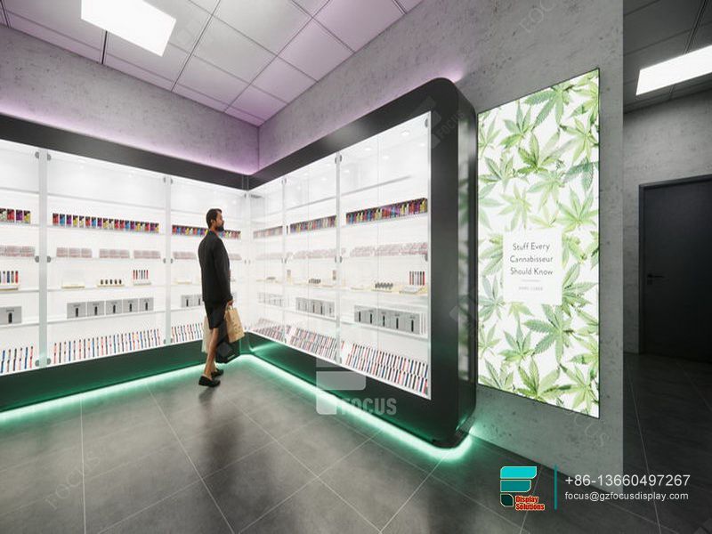 Smoke Shop Displays Shelf Glass Display Cabinet For Sale
