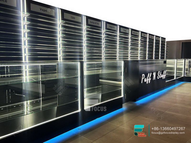 Cigarettes Racks Retail Display Glass Smoke Shop Shelves