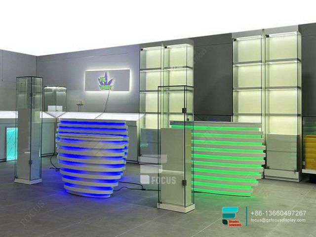 Dispensary Display Glass Shelves Display Retail Store