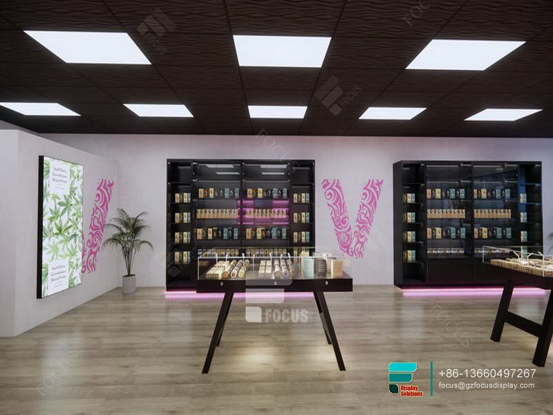 Tobacco Display Case Glass Showcase LED Smoke Shop Counter
