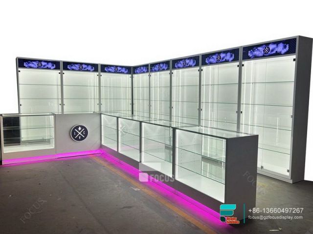 Dispensary Furniture Glass Wall Showcase Tobacco Stand
