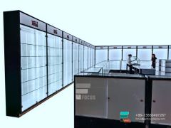 Dispensary Shelves Glass Front Counter Glass Display Cabinet