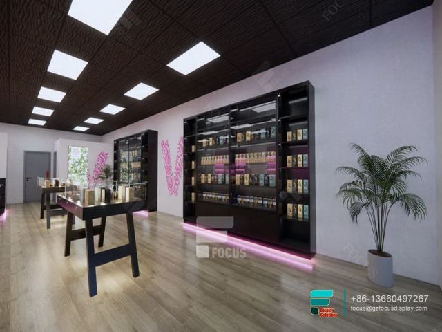 Tobacco Display Case Glass Showcase LED Smoke Shop Counter