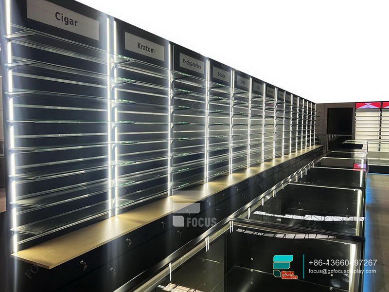 Cigarettes Racks Retail Display Glass Smoke Shop Shelves