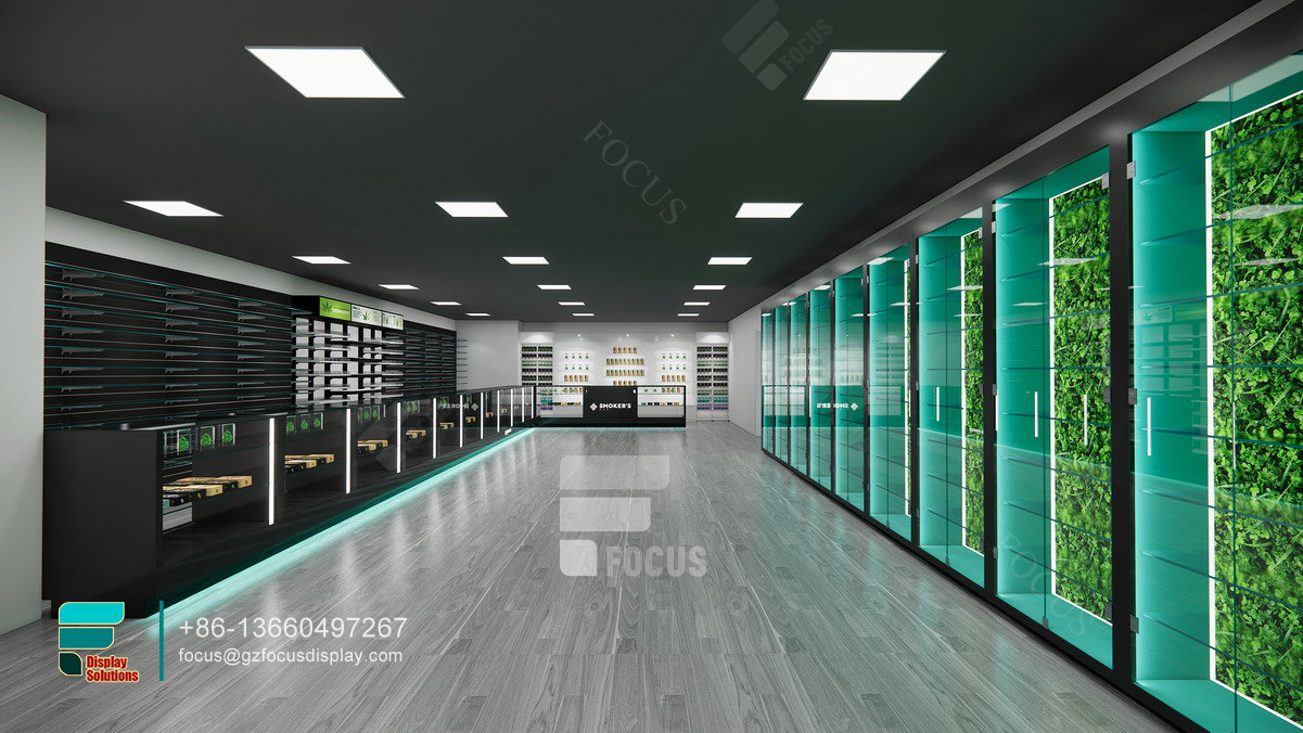 cigarette cabinet glass display cabinet with led lights