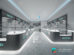 Cannabis Dispensary Interior Design Glass Display Cabinet LED