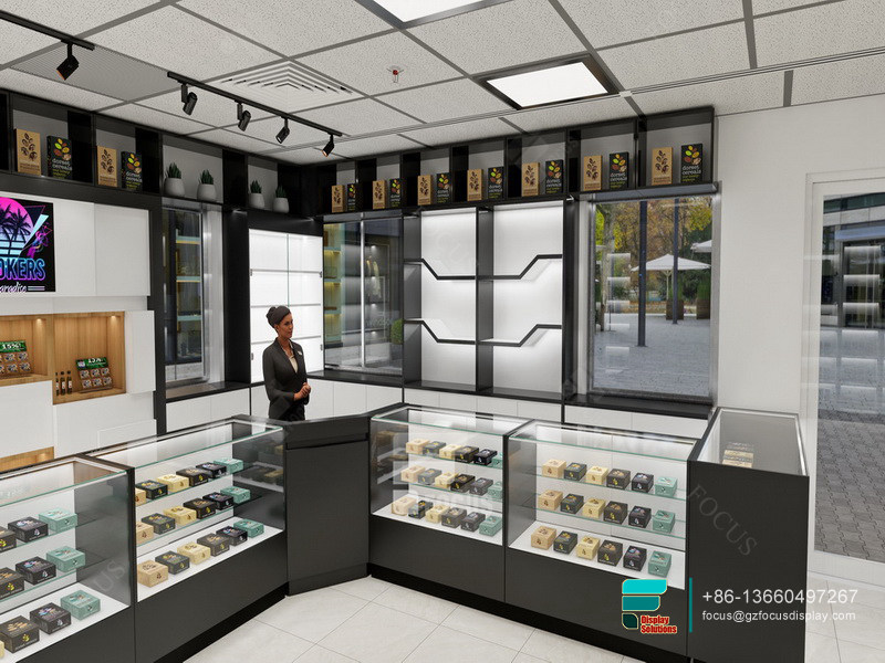 E Cigarette Display Glass Wall Display Vape Shop Design