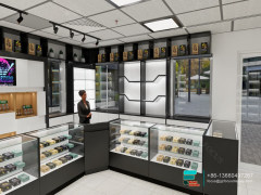 E Cigarette Display Glass Wall Display Vape Shop Design