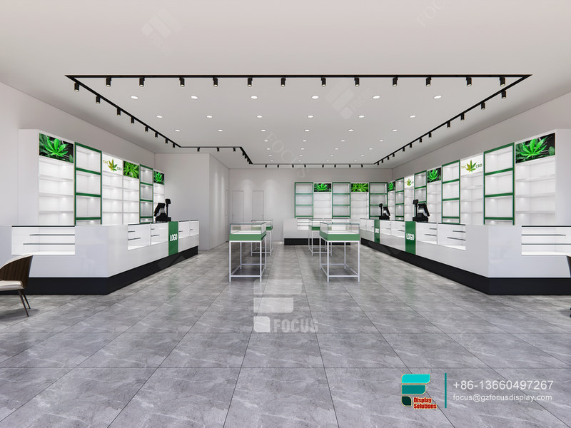 Customize Display Cases Floor Glass Display For Smoke Shop