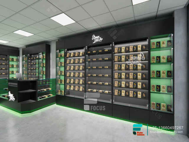 Cigarette Racks Wall Shelf Display With Glass For Sale