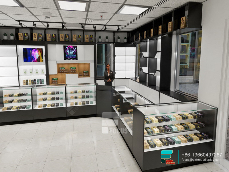 E Cigarette Display Glass Wall Display Vape Shop Design