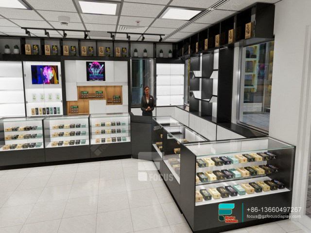 E Cigarette Display Glass Wall Display Vape Shop Design