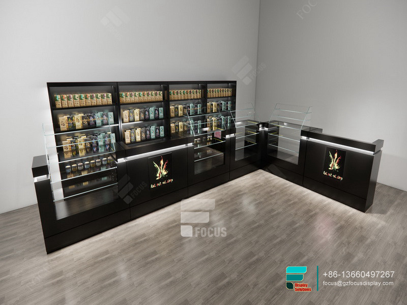 Tobacco Display Glass Shelve Display Smoke Shop Showcase