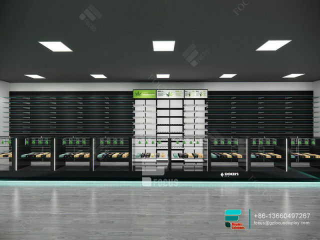Cigarette Cabinet Glass Display Cabinet With LED Lights