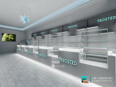 Cannabis Dispensary Interior Design Glass Display Cabinet LED