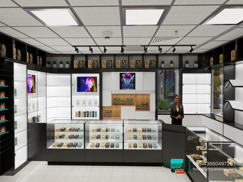 E Cigarette Display Glass Wall Display Vape Shop Design