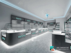 Cannabis Dispensary Interior Design Glass Display Cabinet LED